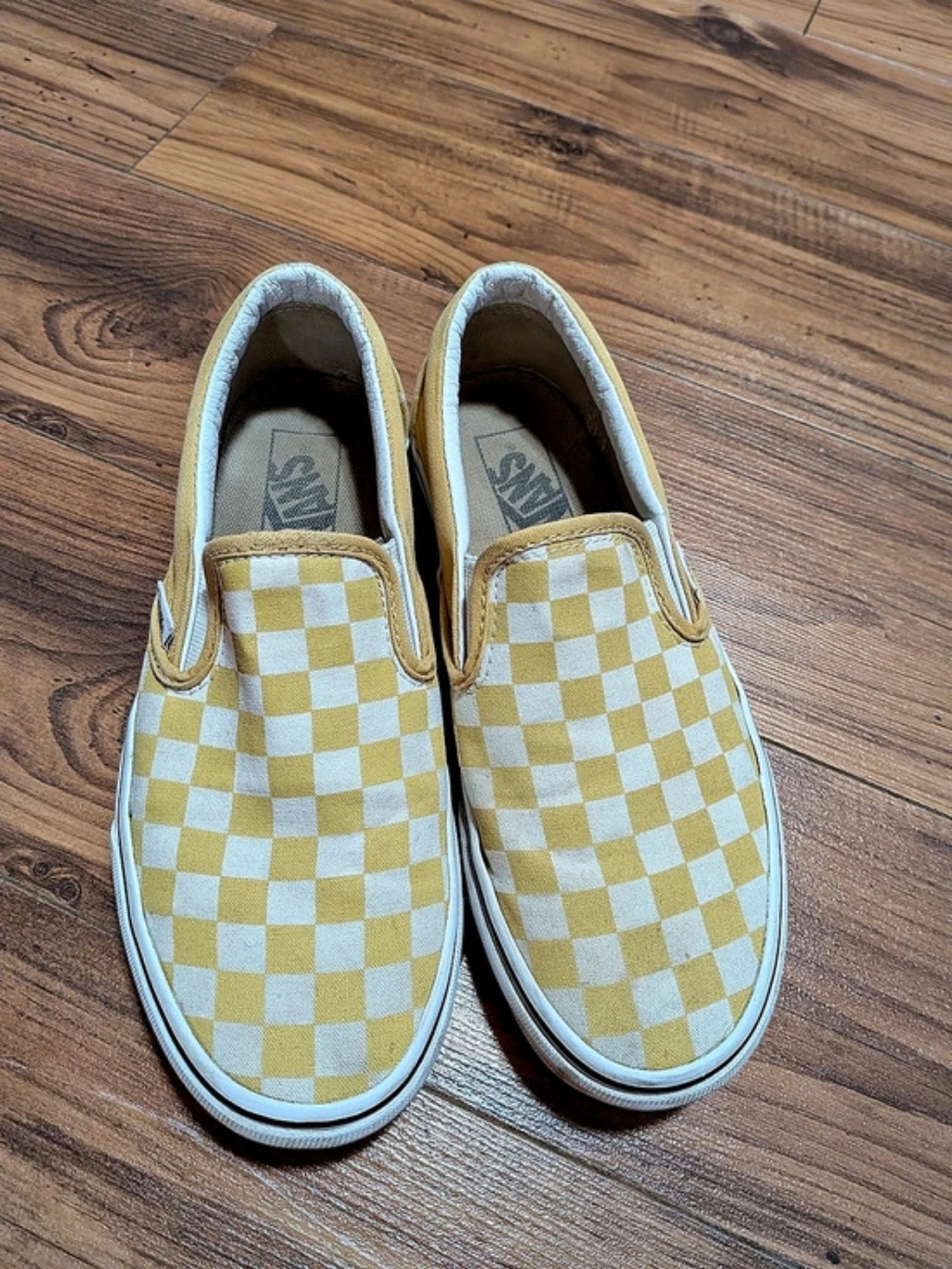 Vans Classic Slip-On Checkerboard Sneakers Yellow & White US 6.0 / 7.5